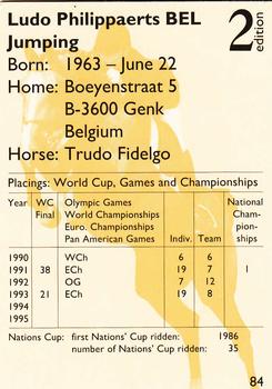 1995 Collect-A-Card Equestrian #84 Ludo Philippaerts / Trudo Fidelgo Back